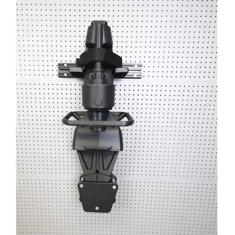 Alternate close-up front view of Ziamatic™ Heavy Rescue Tool Mounts securely mounted, emphasizing the sturdy build and reliable support for heavy rescue tools during emergency response.