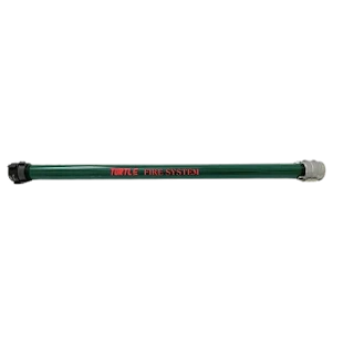 Green Turtle Fire Systems™ extension tube with black and silver couplings on each end.