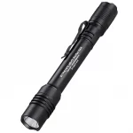 Streamlight® ProTac® 2AA Flashlight with compact black body and textured grip shown in a vertical position.