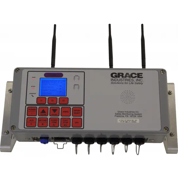 Grace Industries® SMS Safety Monitoring EVAC System designed for real-time worker tracking, emergency evacuation alerts, and enhanced safety in industrial and hazardous environments.