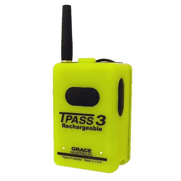Grace Industries® TPASS® 3 AM Buddy System personal safety device with man-down detection and wireless emergency alerting, designed to enhance worker protection through a reliable buddy monitoring system.