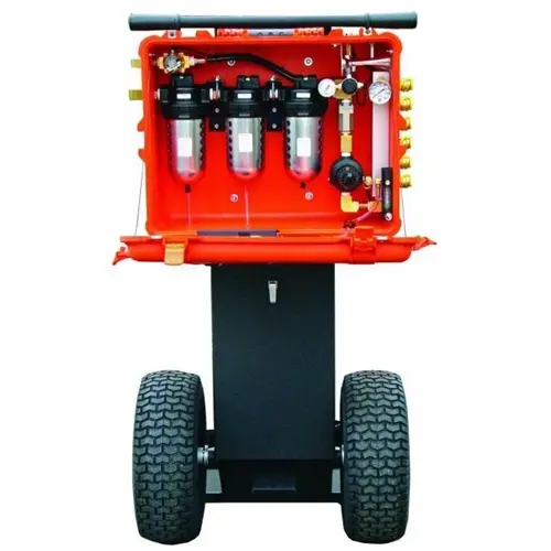 Air Systems® 100 CFM Auto-Air™ large cart with 123 CFM flow capacity and configurable 4, 6, or 8 couplings for versatile compressed air distribution in industrial and emergency settings.