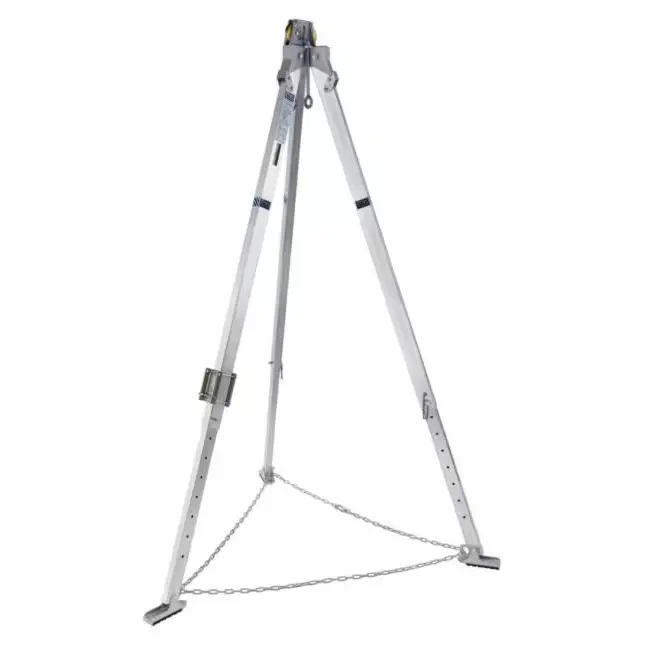 3M™ DBI-SALA® Advanced™ Tripod – 7 ft fully assembled, featuring a lightweight aluminum tripod with adjustable legs and safety chain, designed for confined space entry and rescue operations.