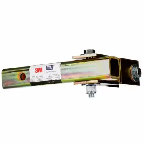 Front side view of the 3M™ DBI-SALA® Flexiguard™ Truck Hitch Joint Adaptor, highlighting its robust metal construction and connection points designed for secure attachment to truck hitches in fall protection systems.