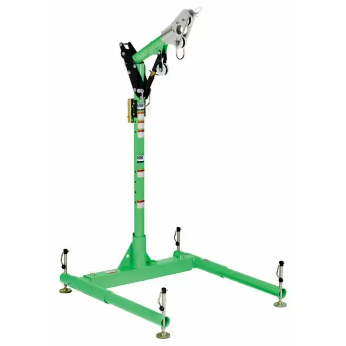 3M™ DBI-SALA® Advanced™ 3-Piece Portable Davit Base – lightweight, corrosion-resistant davit base paired with hoist system for efficient, secure confined space rescue and fall protection operations.