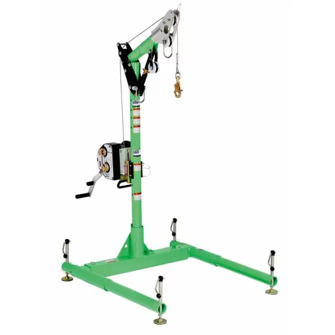 3M™ DBI-SALA® Advanced™ 3-Piece Portable Davit Base – lightweight, corrosion-resistant davit base equipped with hoist system and winch for secure and efficient confined space rescue and fall protection.