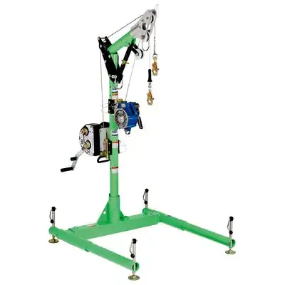 3M™ DBI-SALA® Advanced™ 5-Piece Davit Hoist System equipped with self-retracting lifeline (SRL) and winch, providing safe and efficient confined space entry, retrieval, and fall protection.