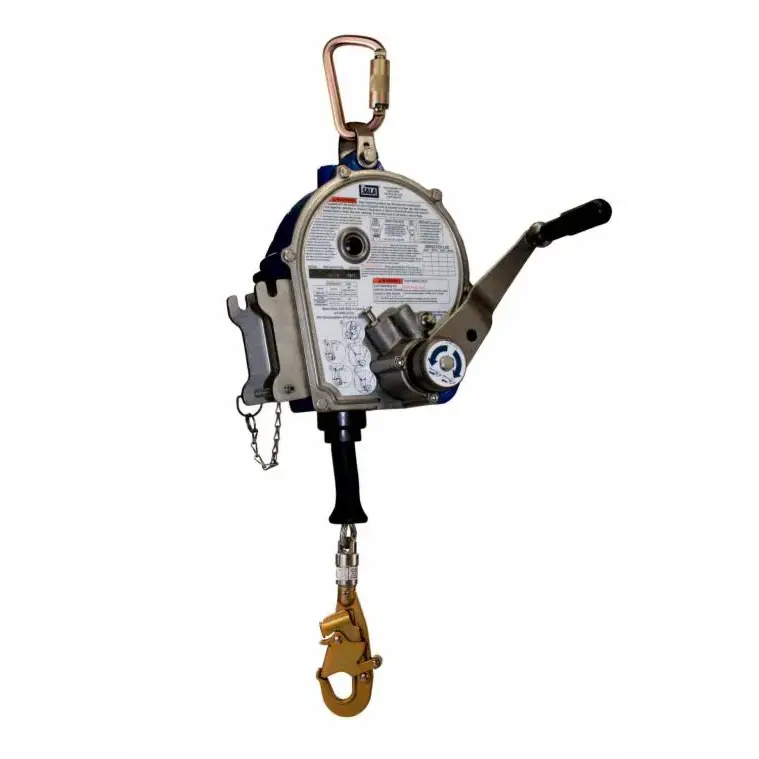 Side view of the alternate self-retracting lifeline (SRL) compatible with the 3M™ DBI-SALA® Advanced™ Tripod, featuring a compact, sealed housing and durable cable designed for fall protection and safe movement during confined space operations.