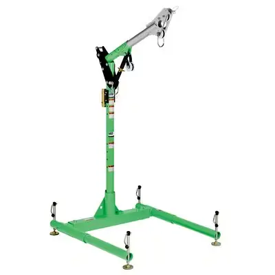 3M™ DBI-SALA® Advanced™ 5-Piece Davit Hoist System shown with the top mast extended outward for enhanced reach and safe confined space access.