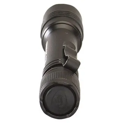 Back view of Streamlight® ProTac® 2AA Flashlight featuring its compact light brown body and tail switch.