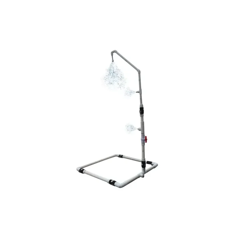 Husky® Portable Decontamination Shower System frame without the curtain, displaying its open structure and strategically placed spray nozzles for effective hazardous material decontamination during emergency operations.