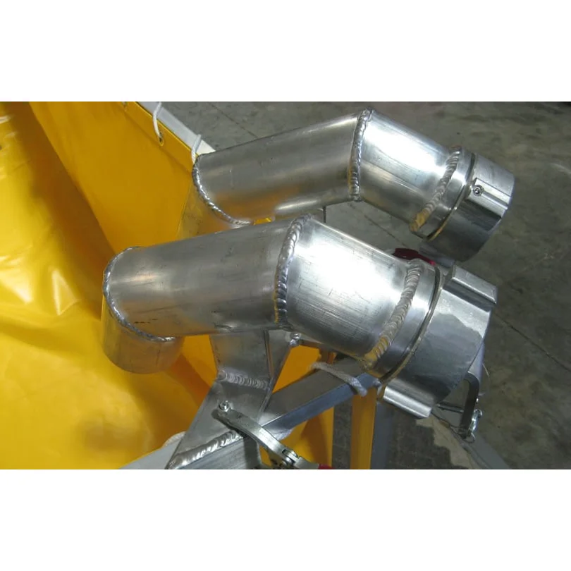 Close-up top side view of two Husky® Supply Line Brackets mounted on a water tank, highlighting their durable design and organized hose support for streamlined firefighting operations.