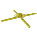 Pelsue® Spider Base – 4-Arm Manway Mount with a lightweight aluminum frame and four adjustable support arms, designed to provide a stable and secure anchoring base for confined space entry systems over manways.