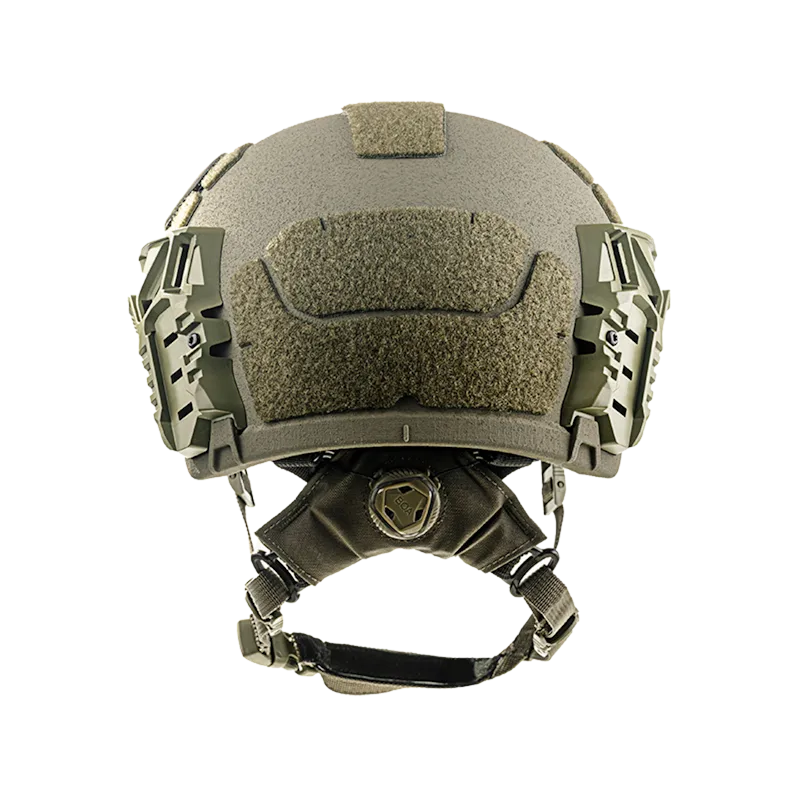 Back view of the Team Wendy® RIFLETECH™ Helmet in tan, showing the rear retention system and padded suspension for secure, comfortable wear.