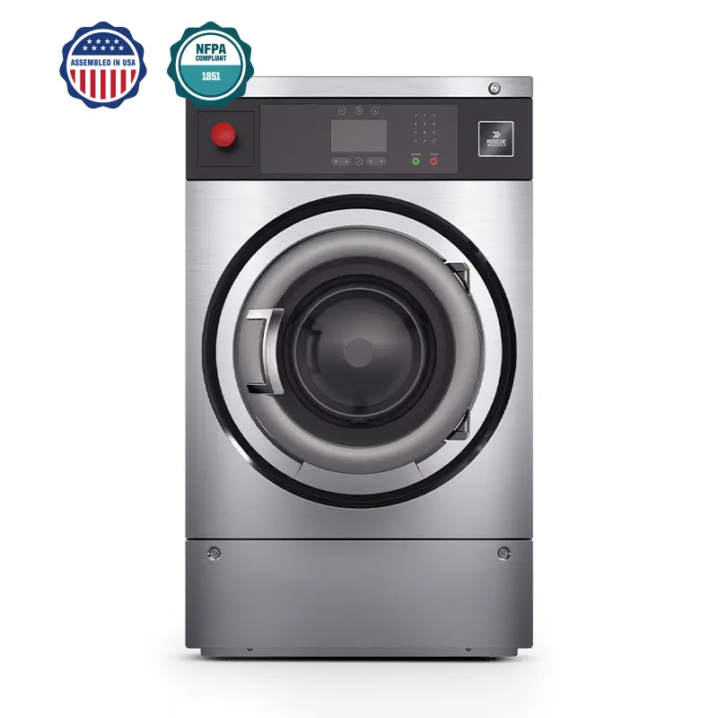 RESCUE Intellitech DE65 Hard-Mount Extractor for washing and decontaminating firefighter turnout gear and PPE.