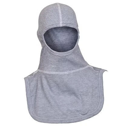 MajFire PRO-X2 Instructor RK Hood shown in grey knit fabric with reinforced seams, featuring a full-coverage design for reliable thermal protection, comfort, and a secure fit.