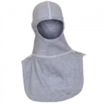 MajFire PRO-X2-23 RK Hood shown in grey knit fabric with reinforced seams, featuring a full-coverage design for reliable thermal protection, comfort, and a secure fit.