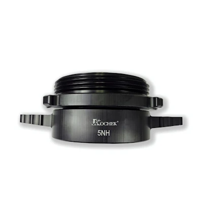 Kochek black aluminum 54L swivel long handle 5 NH female by rocker lug male coupling adapter.