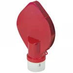 Kochek red teardrop style shallow water strainer with white PVC pipe connector.