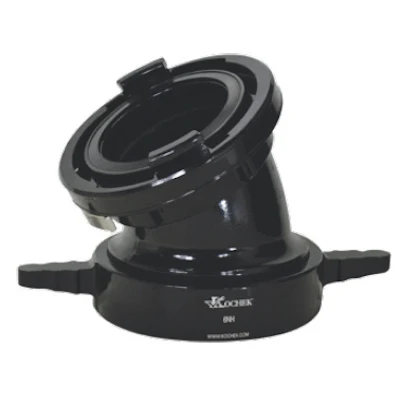 Kochek black aluminum 30 degree elbow with Storz by 6 NH swivel long handle female coupling.