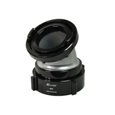 Kochek black aluminum 30 degree elbow with Storz by swivel rocker lug female coupling.