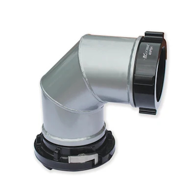 Kochek aluminum 90 degree suction elbow with Storz by swivel rocker lug female coupling.