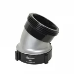 Kochek black aluminum 30 degree elbow with 5 NH swivel rocker lug female by male coupling.