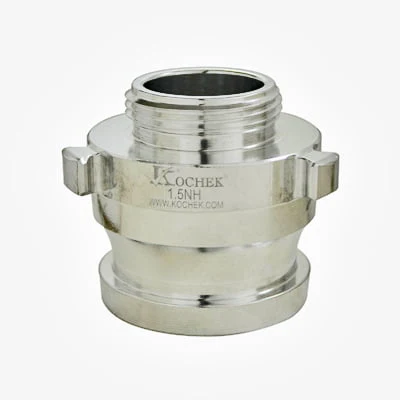 Kochek B36R British Instantaneous Male x Male Thread fire hose adapter for connecting compatible British Instantaneous and threaded fittings.