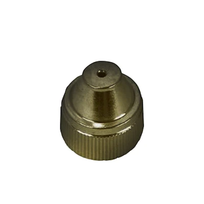 Brass Kochek fog nozzle tip with knurled threaded base.