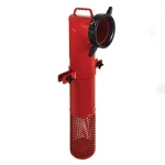 Red Kochek threaded female ice strainer with hinged intake and mesh basket.