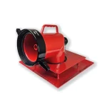 Red Kochek threaded female low level strainer with hinged intake and flat mounting base.