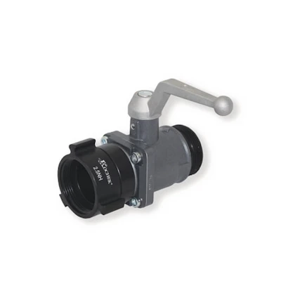 Black Kochek 2.5" hydrant ball valve with lever handle.