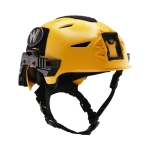 Team Wendy® EXFIL® Maritime Rescuer Bump Helmet in yellow with side rail mount and adjustable chin strap.