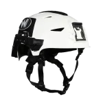 Team Wendy® EXFIL® Rescuer Bump Helmet in white with side rail mount and adjustable chin strap.