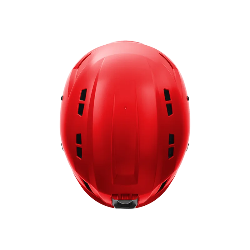 Team Wendy® ADVENTURER™ Bump Helmet in red, top view showing vented shell design.